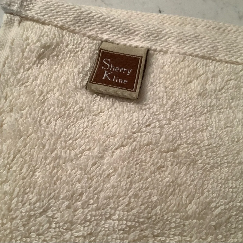 Sherry Kline taupe decorative bath towel embellished 100% cotton towel